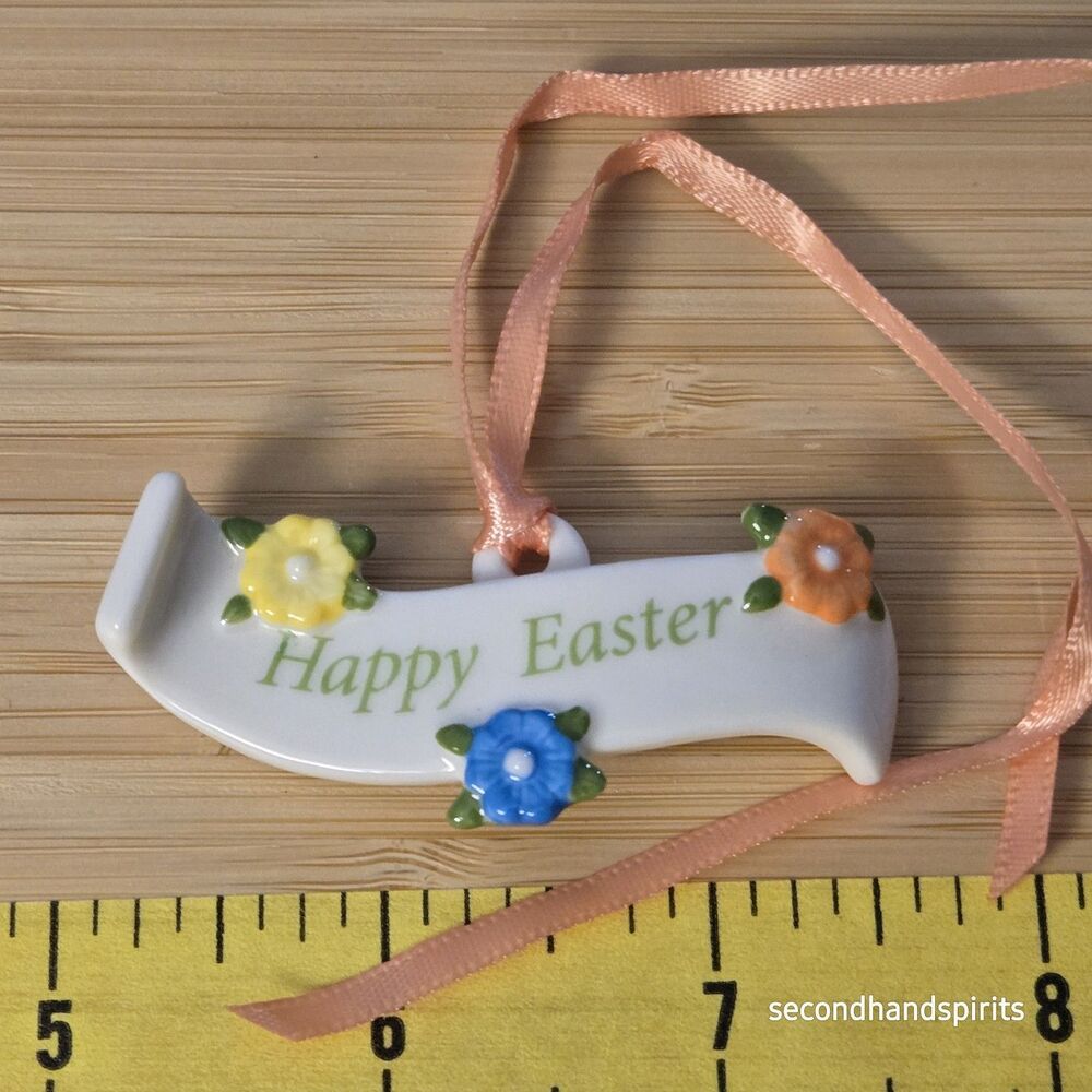 Longaberger 2010 Easter Basket Easter Fields Pottery Tie-On #23759 - NEW